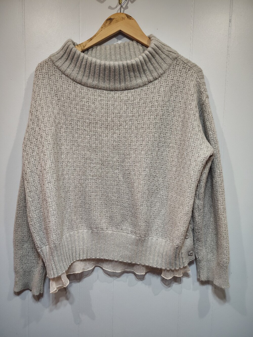 Sparrow Anthropologie Sweater Gray Size Large Oversized Cowl Neck